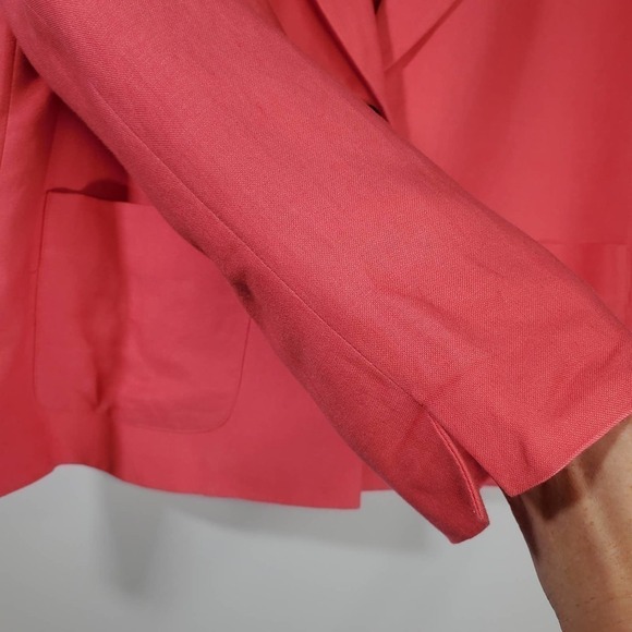 Evan-Picone Petite 2 Button Coral Blazer Jacket Size 8P - Picture 3 of 8
